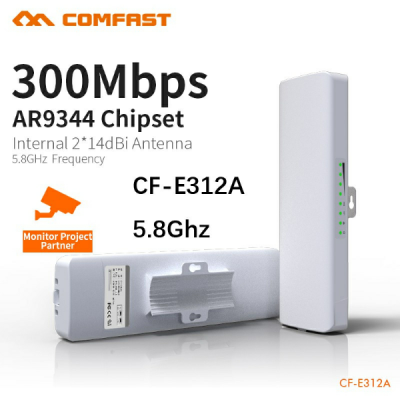 COMFAST M5 CF-E312A 5.8GHZ routeur CPE sans fil extérieur, extension de portée wifi, 300 Mbps, routeurs CPE, répéteur AP, 5KM 10KM MINI NANOSTATION M5