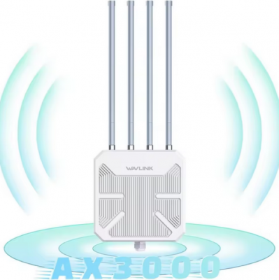 WAVLINK WiFi6 AX3000 Point d'accès extérieur double bande 2.4G + 5G longue portée